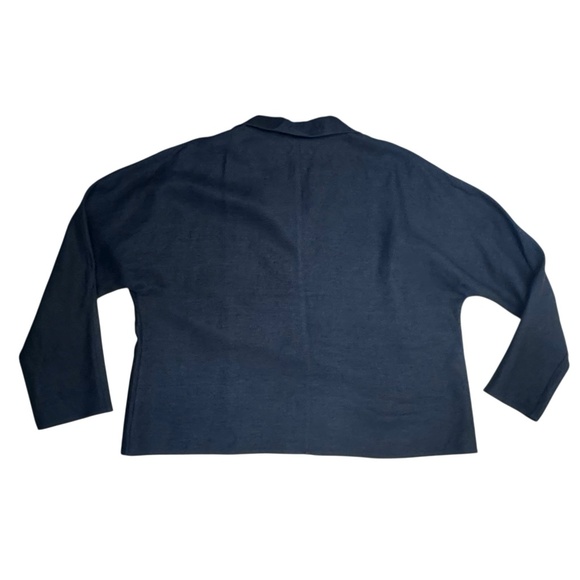 COMPANY ELLEN TRACY BLACK LINEN QUARTER ZIP TOP - Picture 9 of 12